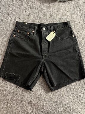 Men's Black Denim Cutoff Shorts